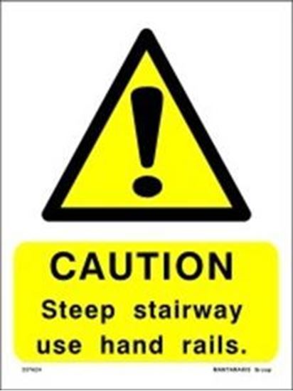Picture of CAUTION STEEP STAIRWAY USE HAND RAILS