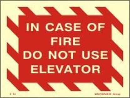 Εικόνα της IN CASE OF FIRE DO NOT USE ELEVATOR SIGN 15X20