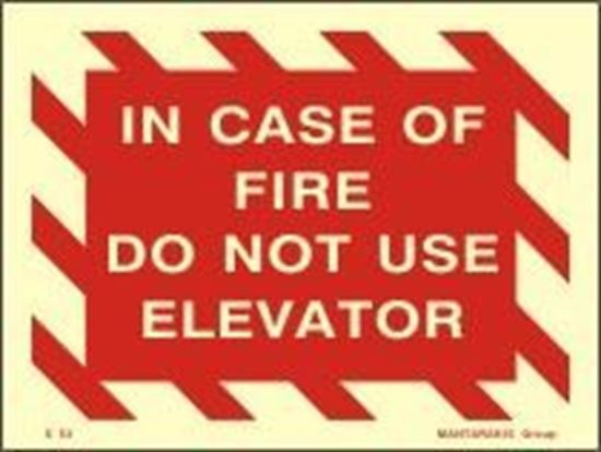 Εικόνα από IN CASE OF FIRE DO NOT USE ELEVATOR SIGN 15X20