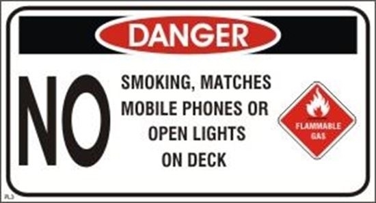 Picture of DANGER NO SMOKING, MATCHES MOBILE PHONES