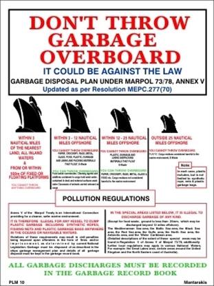 Picture of DON'T THROW GARBAGE OVERBOARD POSTER 27X20