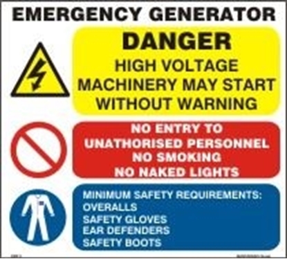 Снимка на EMERGENCY GENERATOR SIGN     30x28