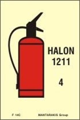 Εικόνα της FIRE EXTINGUISHER HALON 1211 SIGN     15X10