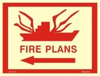 Εικόνα της FIRE PLANS-LEFT ARROW SIGN     30x40