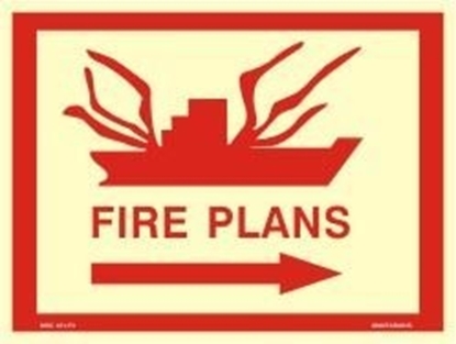 Εικόνα της FIRE PLANS-RIGHT ARROW SIGN     30x40