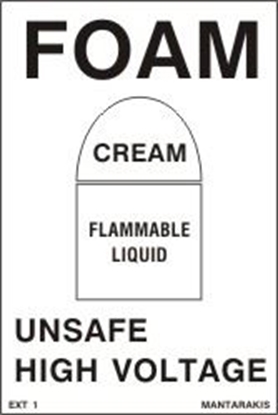 Снимка на FOAM/CREAM/FLAMMABLE LIQUID SIGN  15x10