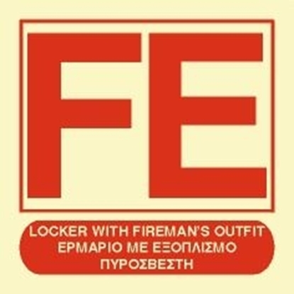 Picture of LOCKER WITH FIREMAN'S OUTFIT SIGN   15x15