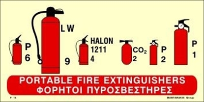 Εικόνα της PORTABLE FIRE EXTINGUISHERS SIGN     15x30