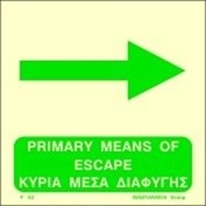 Εικόνα της PRIMARY MEANS OF ESCAPE SIGN    15x15