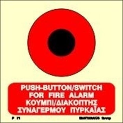 Εικόνα της PUSH-BUTTON/SWITCH FOR FIRE ALARM SIGN   15x15