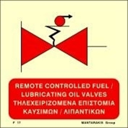 Εικόνα της REMOTE CONTRO. FUEL/LUBRIC.OIL VALVES SIGN   15x15