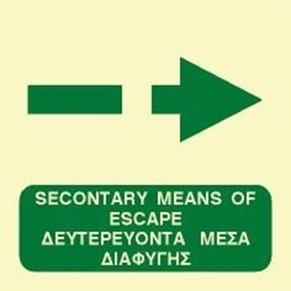 Снимка на SECONDARY MEANS OF ESCAPE SIGN    15x15