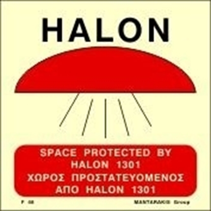 Εικόνα της SPACE PROTECTED BY HALON  1301 SIGN   15x15