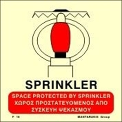 Εικόνα της SPACE PROTECTED BY SPRINKLER SIGN     15x15