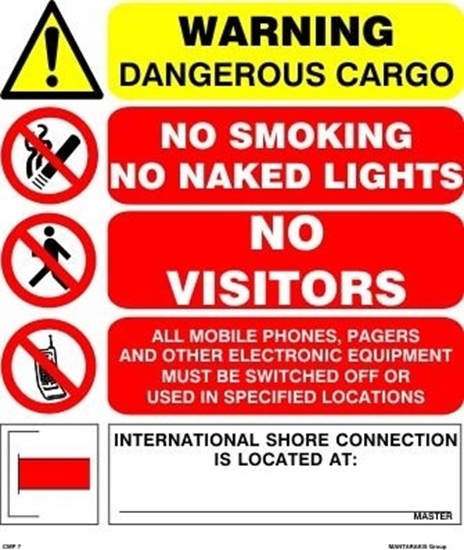 Picture of WARNING DANGEROUS CARGO SIGN   30x35