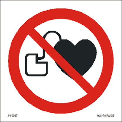 Снимка на No access for people with active implanted cardiac devices 15 x 15