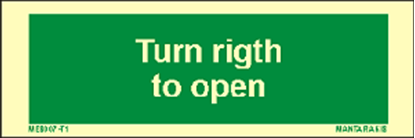 Εικόνα της Text Turn Right to Open 5 x 15